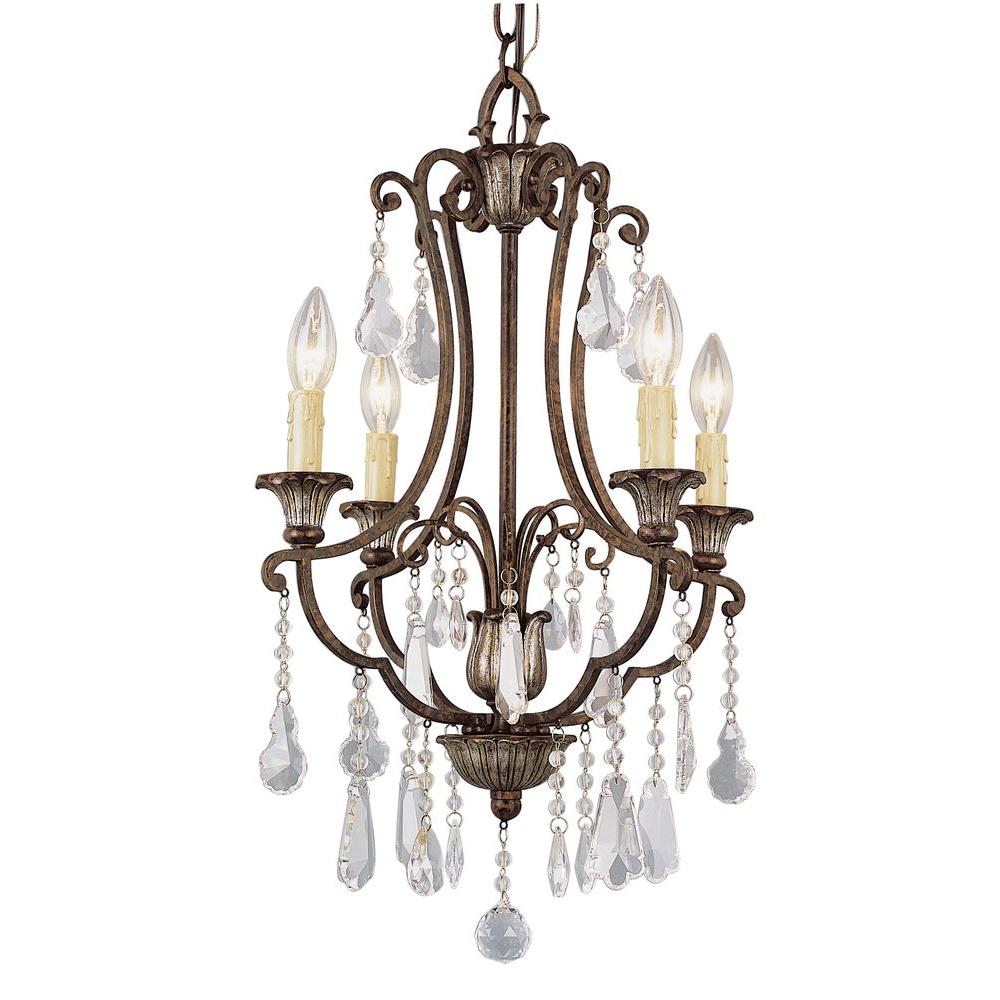 Y Decor Palais 6Light Antique Bronze Chandelier with Crystal Beads