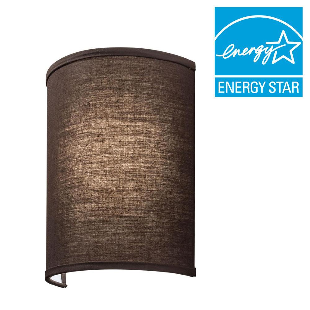 Lithonia Lighting Aberdale 11 In Led Chocolate Brown Linen Sconce Lithonia Lighting Aberdale 11 In Led Chocolate Brown Linen Sconce