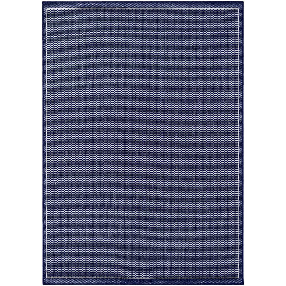 Recife Saddle Stitch Ivory Indigo 9 Ft X 13 Indoor Outdoor Area Rug