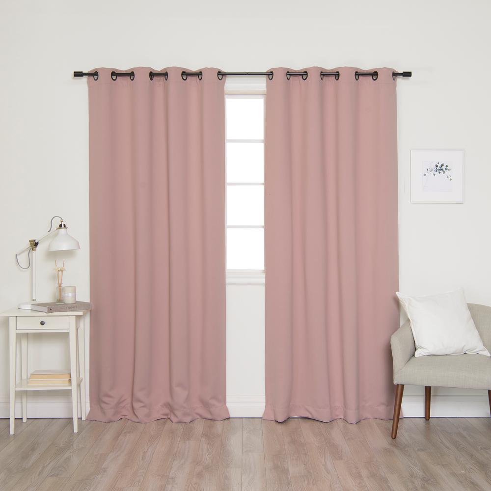 Best Home Fashion 84 in. L Onyx Grommet Blackout Curtains in Dusty Pink