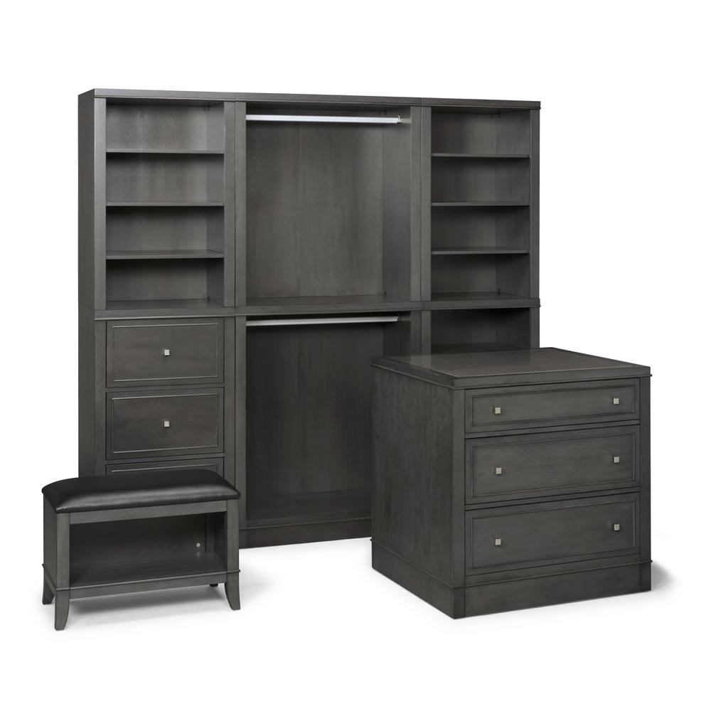 Home Styles 5th Avenue 36 In Black 5 Piece Closet Storage Units Black 5 Piece Closet Storage Units