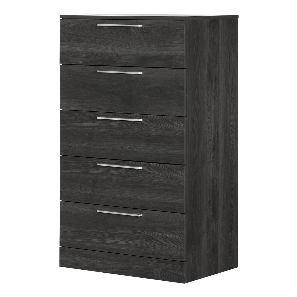 South Shore Step One Essential 5-Drawer Gray Oak Chest of Drawers-12232 ...