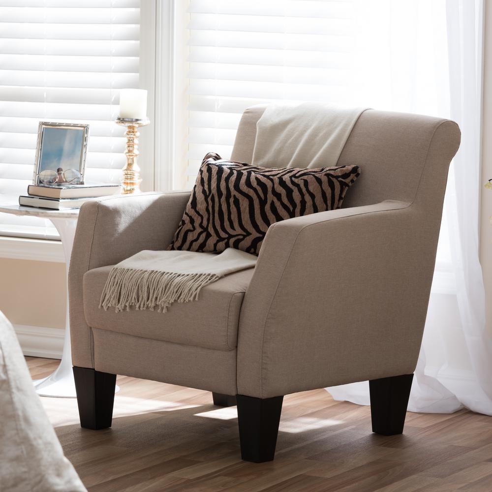 Baxton Studio Baxton Contemporary Beige Fabric Upholstered ...