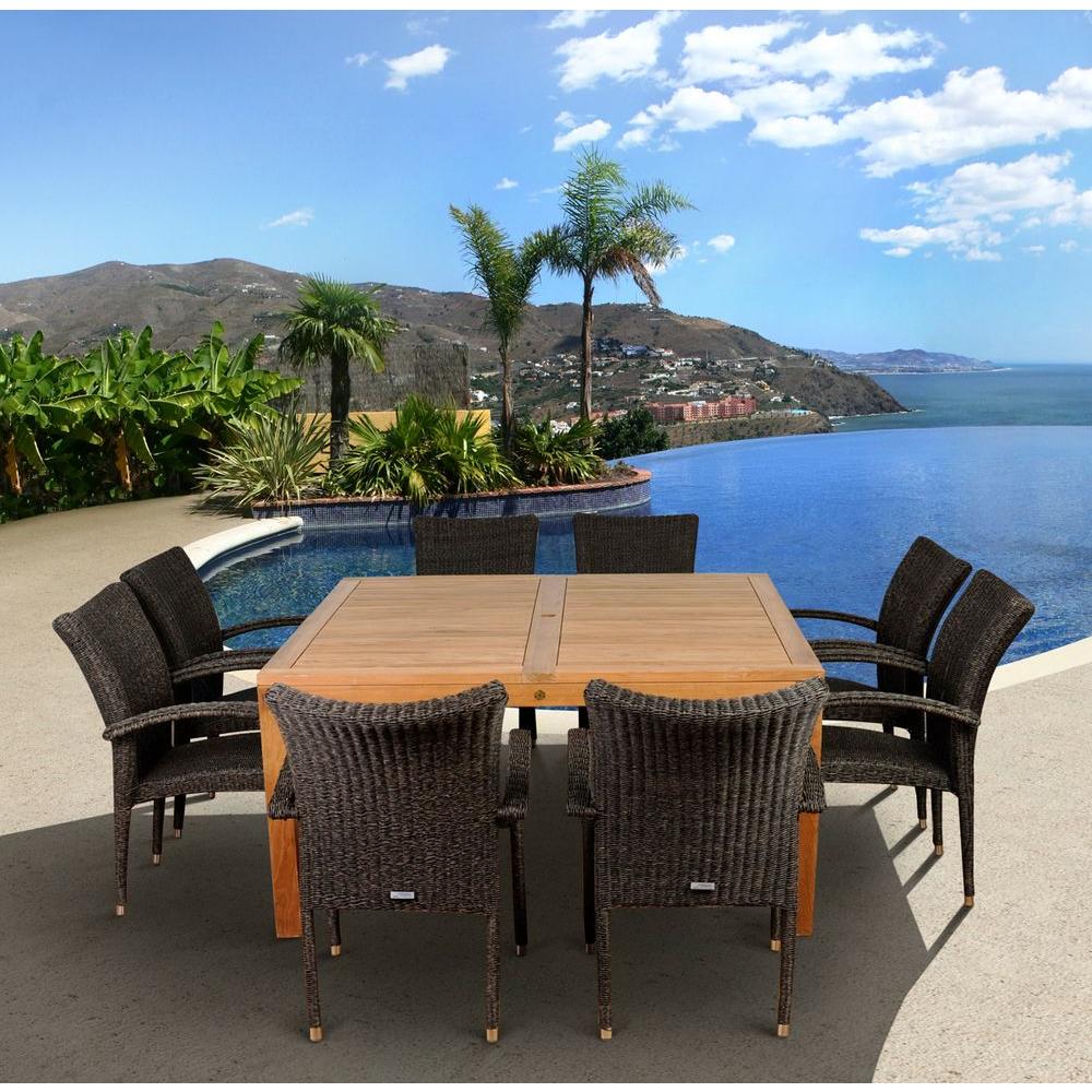 Ia Versailles Square 9 Piece Teak Patio Dining Set Ia Versailles Square 9 Piece Teak Patio Dining Set