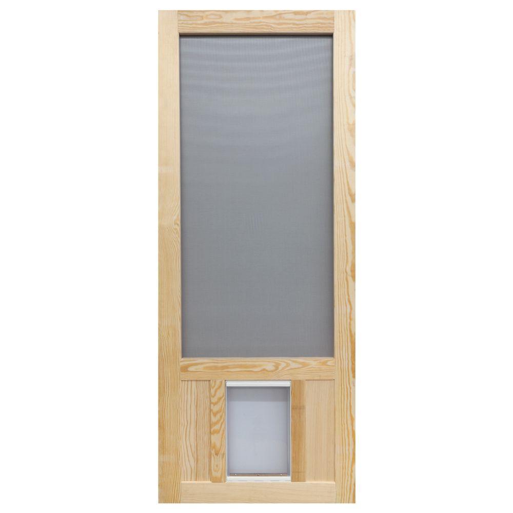 aluminum screen door with pet door