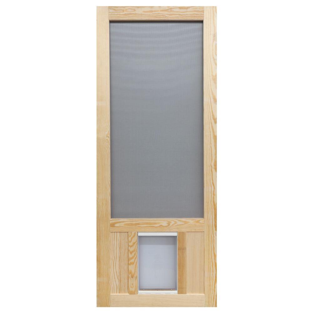 36 X 80 Wood Screen Doors Exterior The Home Depot 36 In X 80 Chesapeake Series Reversible Wood Screen Door
