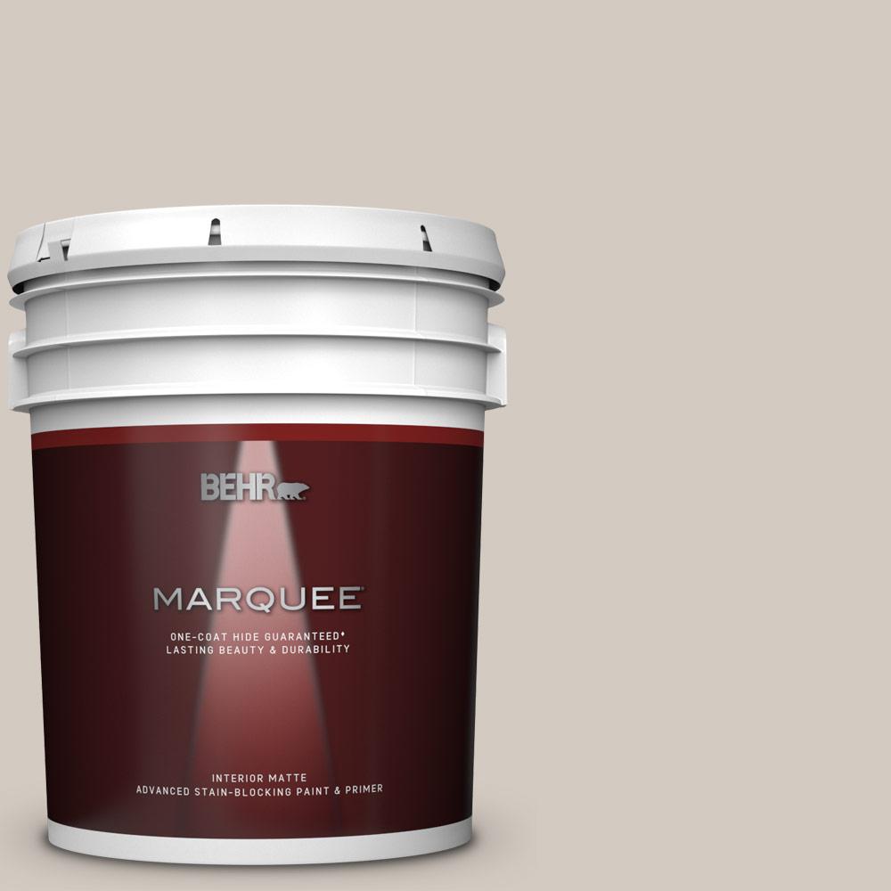 BEHR MARQUEE 5 gal. N3202 Toasty Gray Matte Interior Paint and Primer