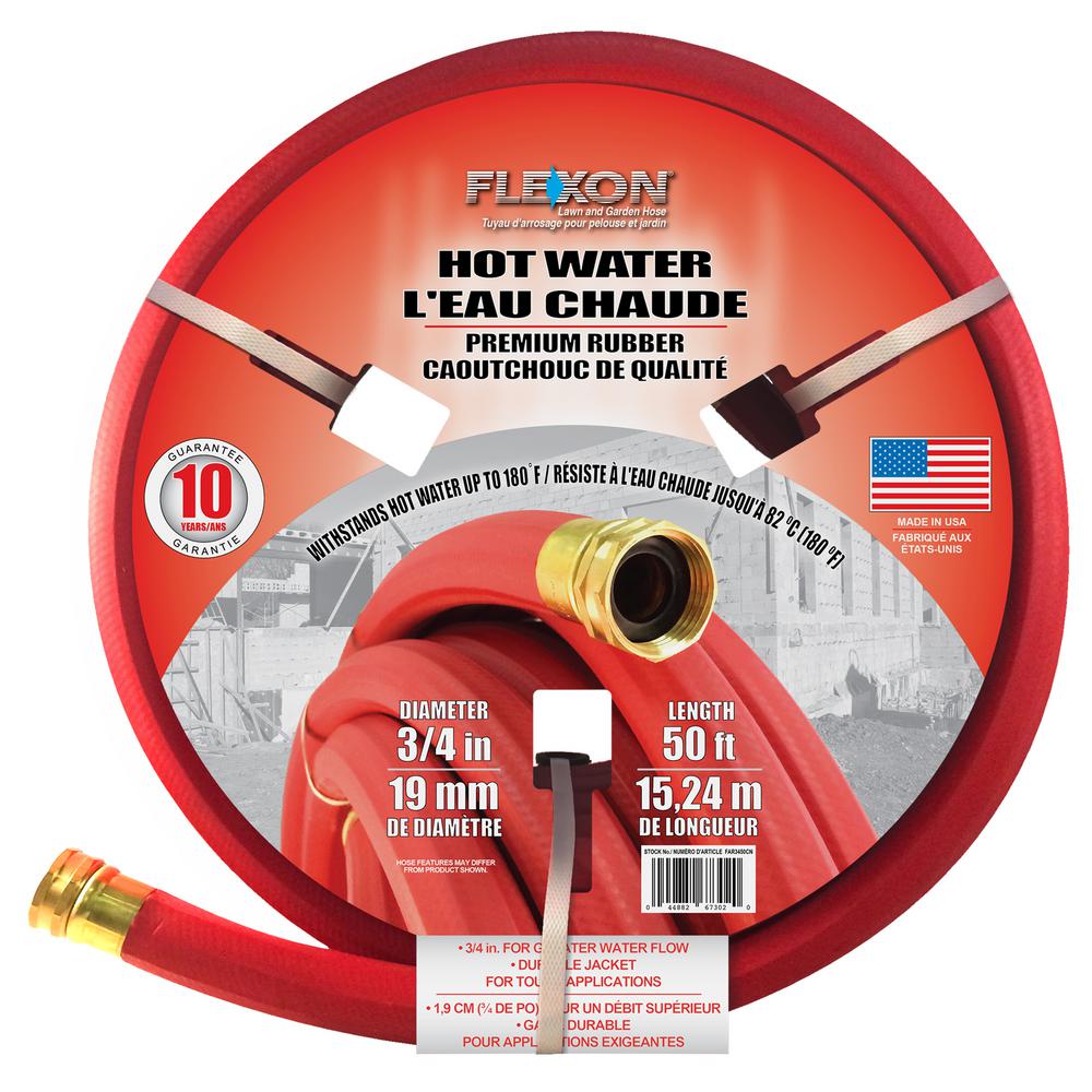 Hot Water Rubber Hose 3/4 In. X 50 Ft.  Red