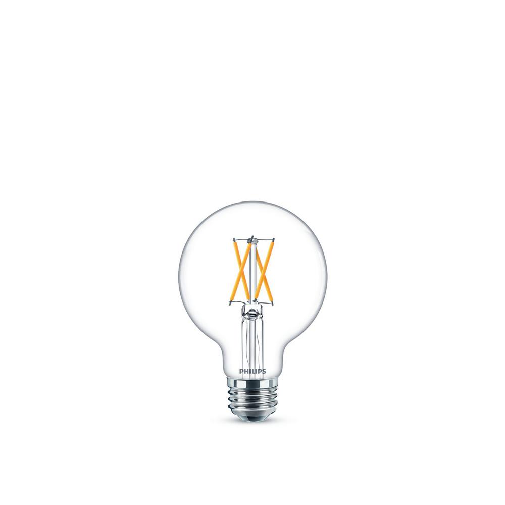Philips 60 Watt Equivalent G25 Dimmable Led Indoor Outdoor Light Bulb Gl Clear With Warm Glow Effect 2700k 2 Pack