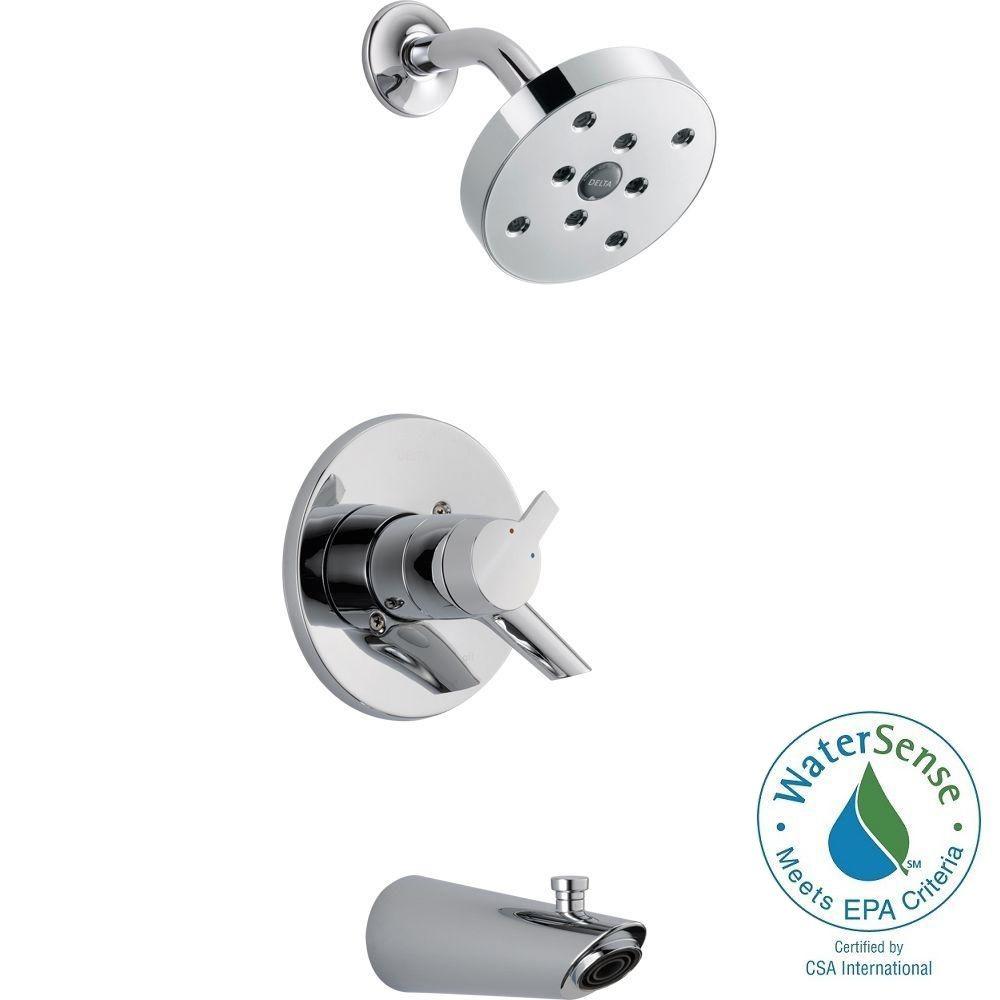 Delta Linden In2ition 1Handle Tub and Shower Faucet Trim Kit in Chrome