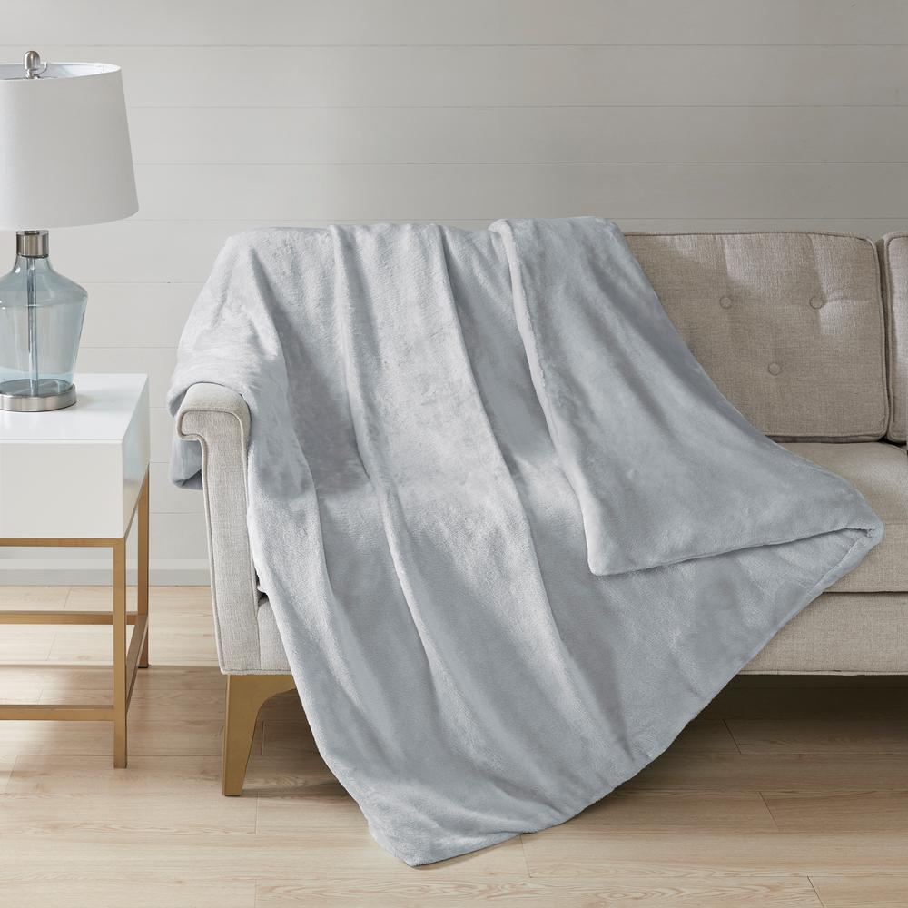 Sleep Philosophy Plush 60x70 In 25lbs Grey Solid Weighted
