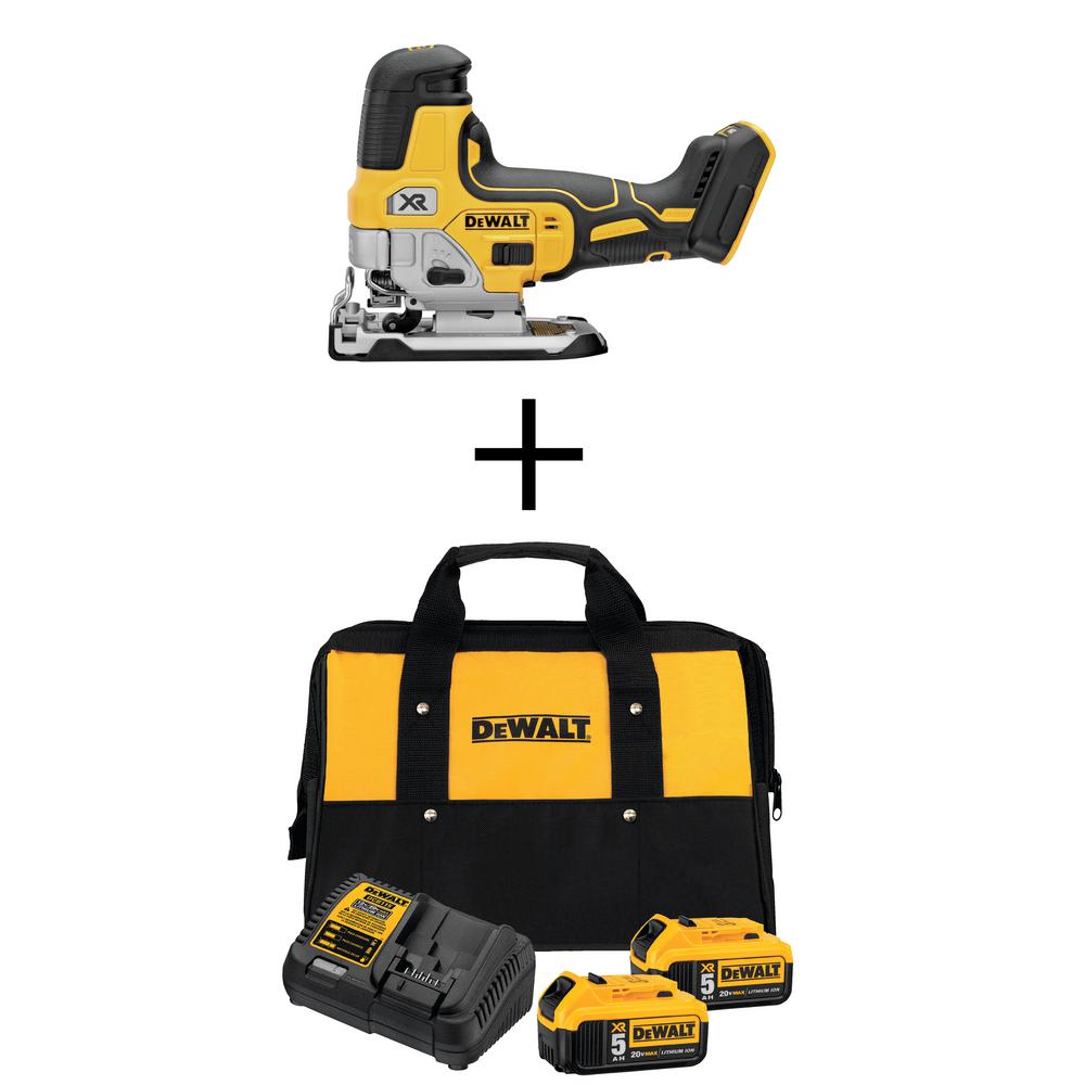DEWALT 20Volt MAX XR Cordless Barrel Grip Jigsaw with (2) 20Volt