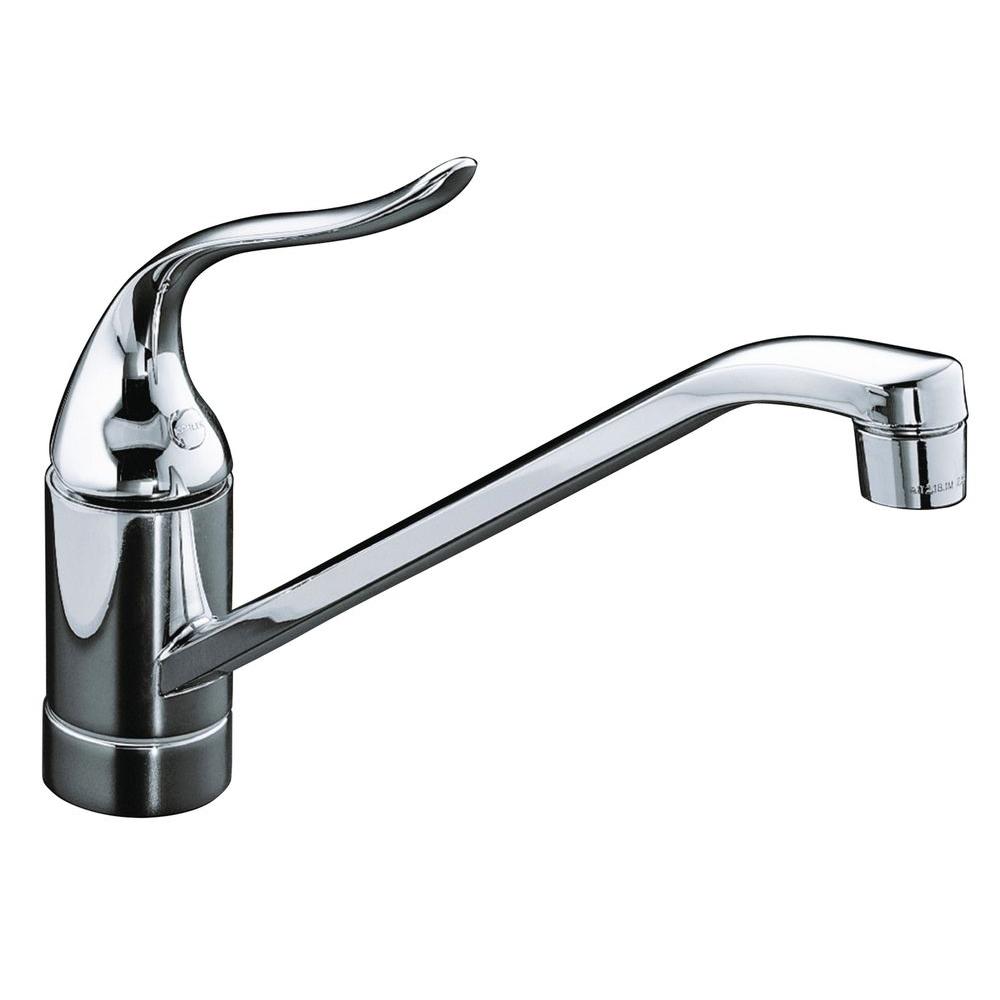 Kohler Coralais Single Handle Standard Kitchen Faucet With Less Escutcheon In Polished Chrome K 15175 F Cp The Home Depot