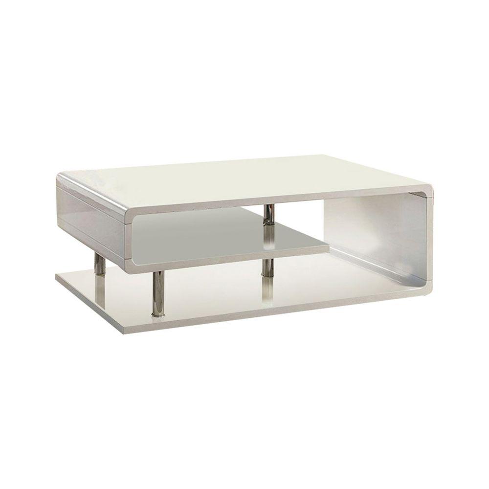 Benjara Ninove I White Contemporary Style Coffee Table