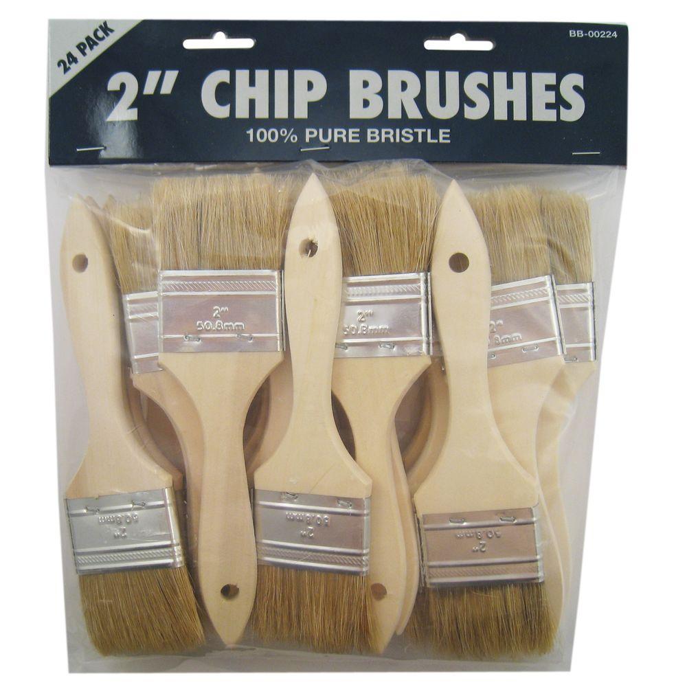 24 Piece 2 In Chip Paint Brush Set Bb00224 The Home Depot Chip Paint Brush Set