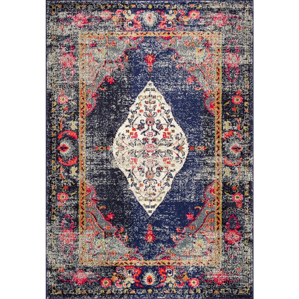 NuLOOM Vintage Medallion Veronica Navy 8 Ft. X 11 Ft. Area Rug-KKCB26B ...