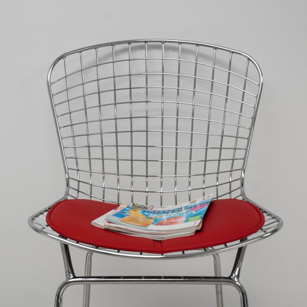 Mod Made Mid Century Modern Chrome Wire Counter Stool with 24 in. Seat Height (Red) MM8033LS