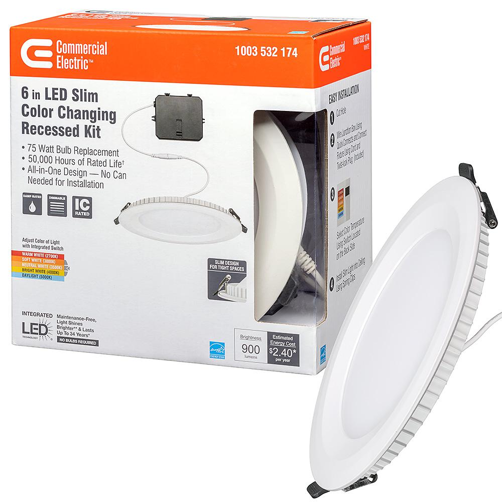 Ultra Slim 6 In Canless Color Changing Integrated Led Recessed Trim All One Downlight 900 Lumens Dimmable Ultra Slim 6 In Canless Color Changing Integrated Led Recessed Trim All One Downlight 900 Lumens Dimmable