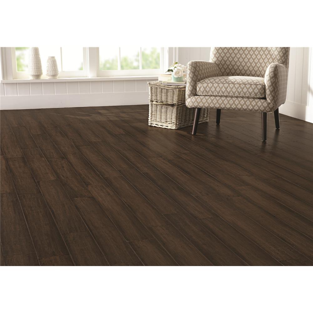 Dark Bamboo Flooring Hardwood The Home Depot Hand Sed Strand Woven Mushroom 3 8 In T X 5 1