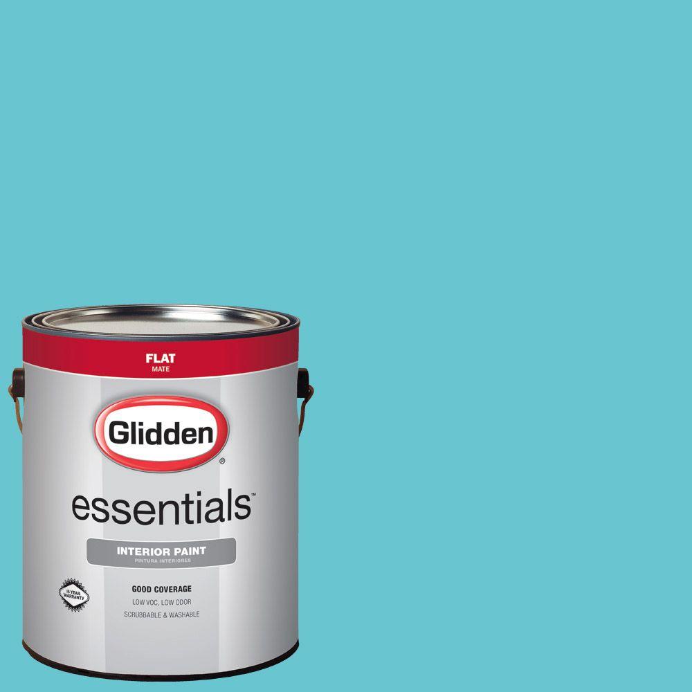 Glidden Essentials 1 Gal Hdgb28 Pacific Coast Blue Flat Interior Paint