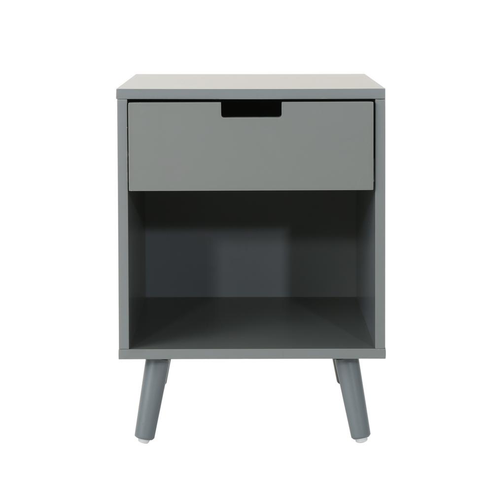 Noble House Ossian Modern Gray Wooden Accent Side Table With
