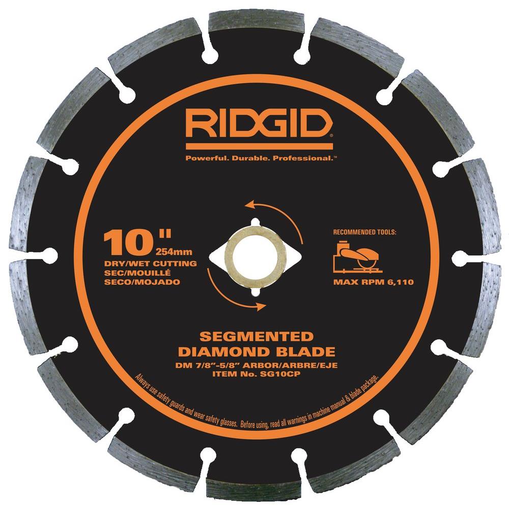 RIDGID 10 in. Segmented Diamond BladeHDSG10CP The Home Depot