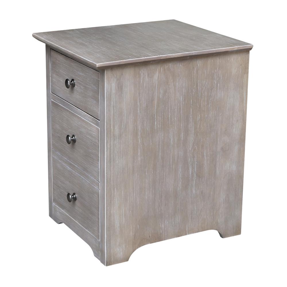 International Concepts Solid Wood Taupe Gray Rolling File Cabinet
