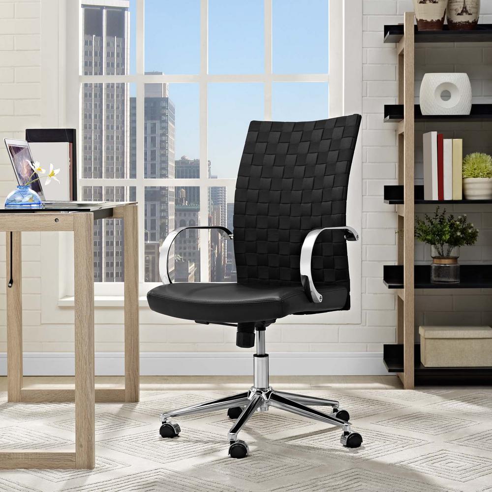 Modway Verge Webbed Back Office Chair In Black Eei 2858 Blk The