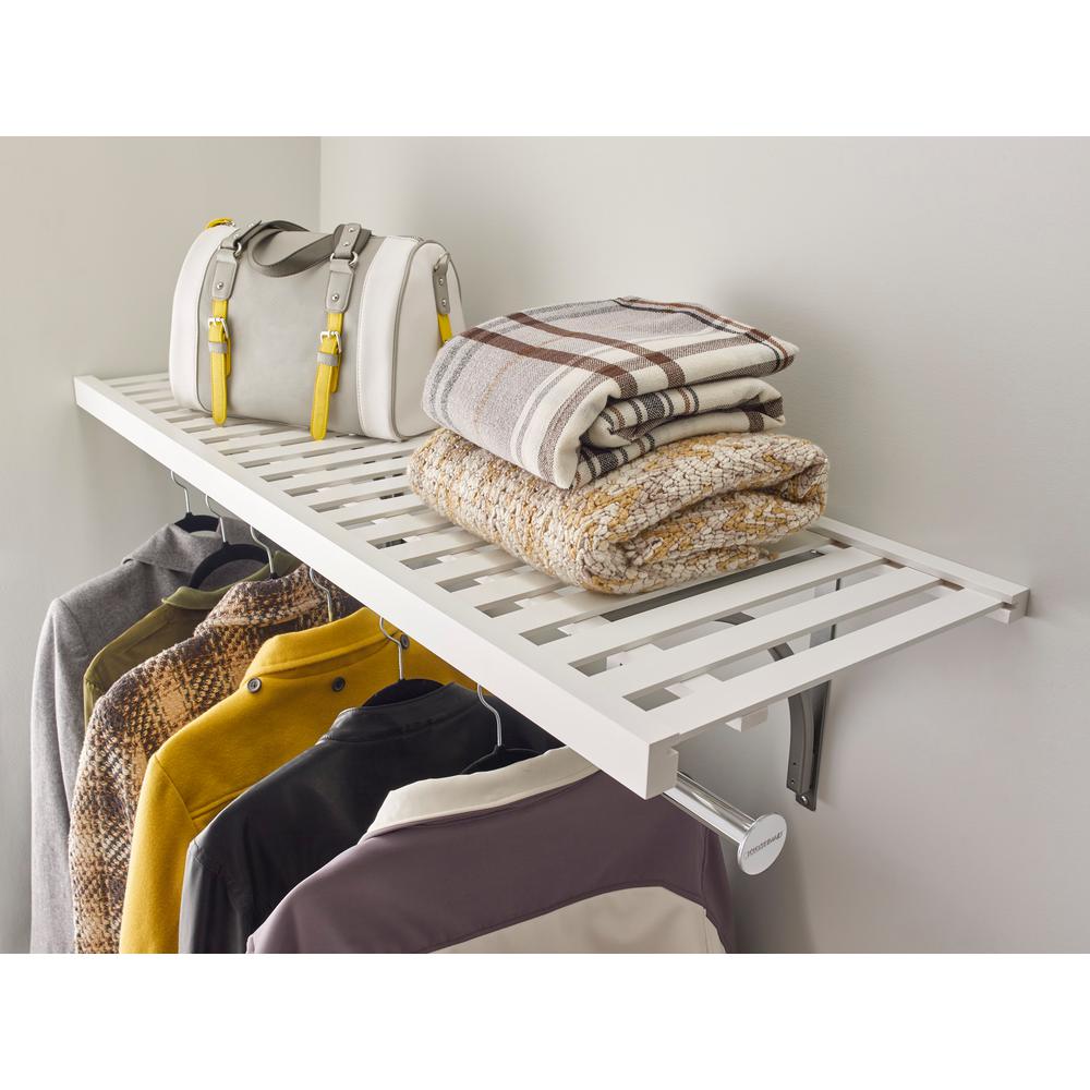 ClosetMaid SuperSlide 72 in. x 12 in. Ventilated Wire Shelf kit with Closet Rod5632 The Home