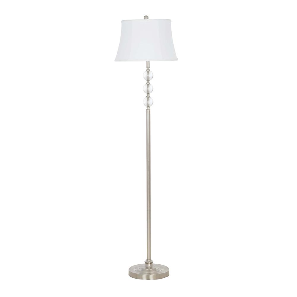 Cresswell 59 In Brushed Nickel Classic Stacked Ball Floor Lamp With Led Bulb Included