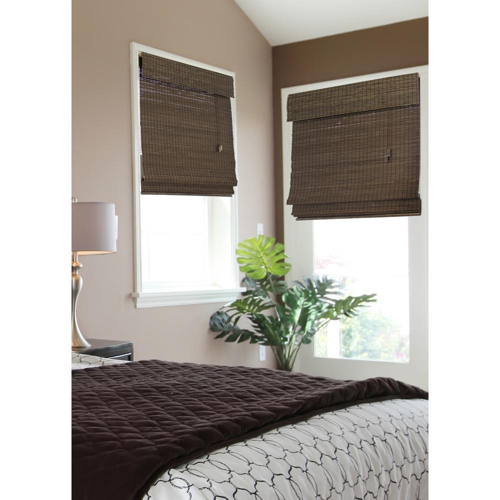 Home Decorators Collection Espresso Flatweave Bamboo Roman Shade Espresso Flatweave Bamboo Roman Shade 33 In W X 72