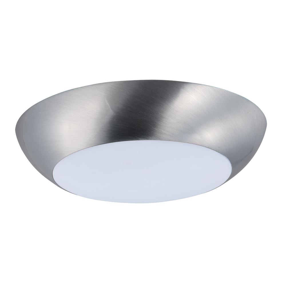 Nickel Led Coastal Flush Mount Lights Lighting The Home Depot Diverse Led 1 Light Satin Nickel Flushmount