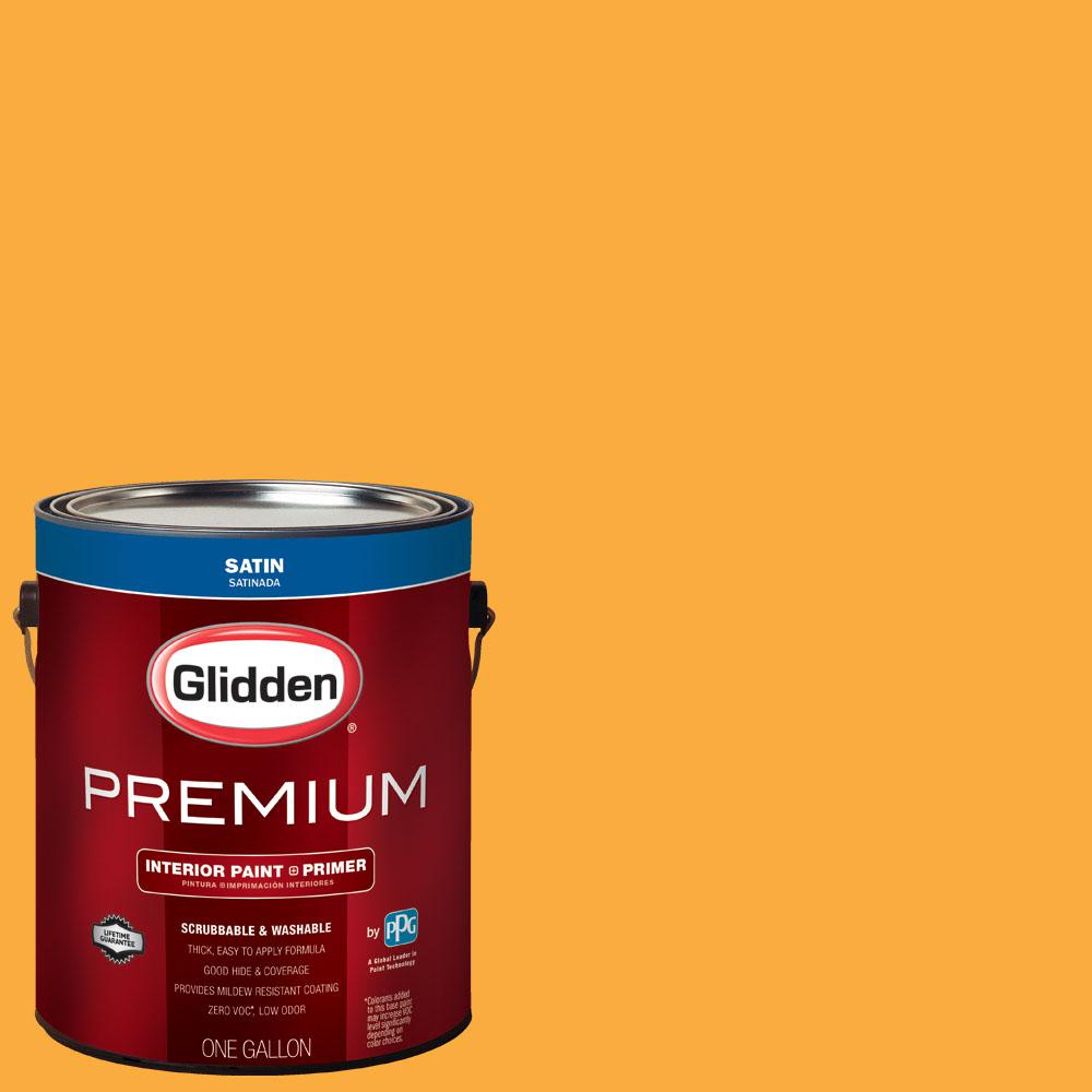 Glidden Premium 1 Gal Nfl 041b Green Bay Packers Gold Satin Nfl 041b Green Bay Packers Gold Satin Interior Paint