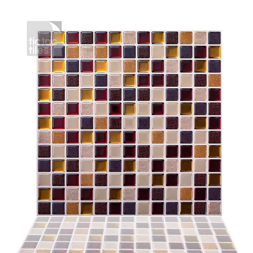 Vamos Tile 10-Sheet Thicker Peel and Stick Backsplash Tile for Kitchen 12X12 Arabesque Self Adhesive Sticker 3D Wall Panels Bathroom