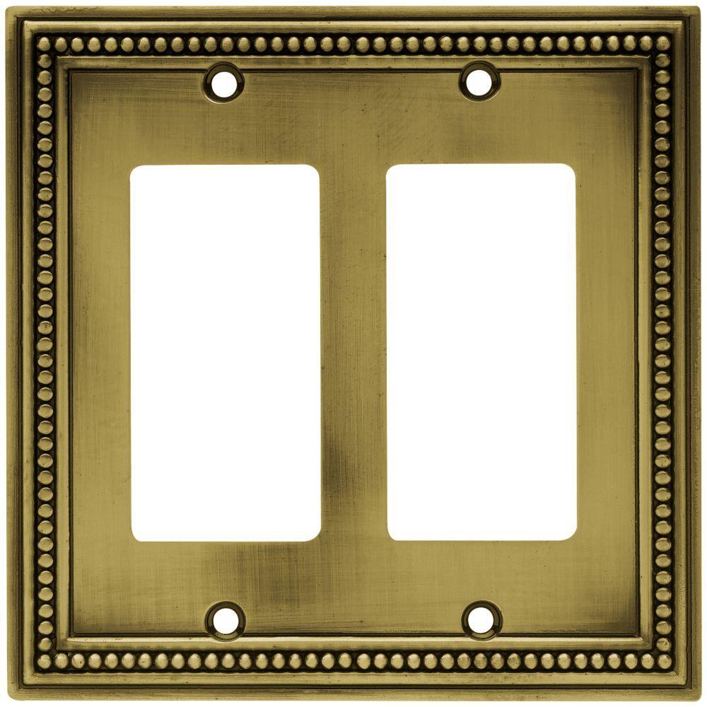 Liberty French Lace Decorative Single Switch Plate, Burnished Antique Brass126348 The Home Depot