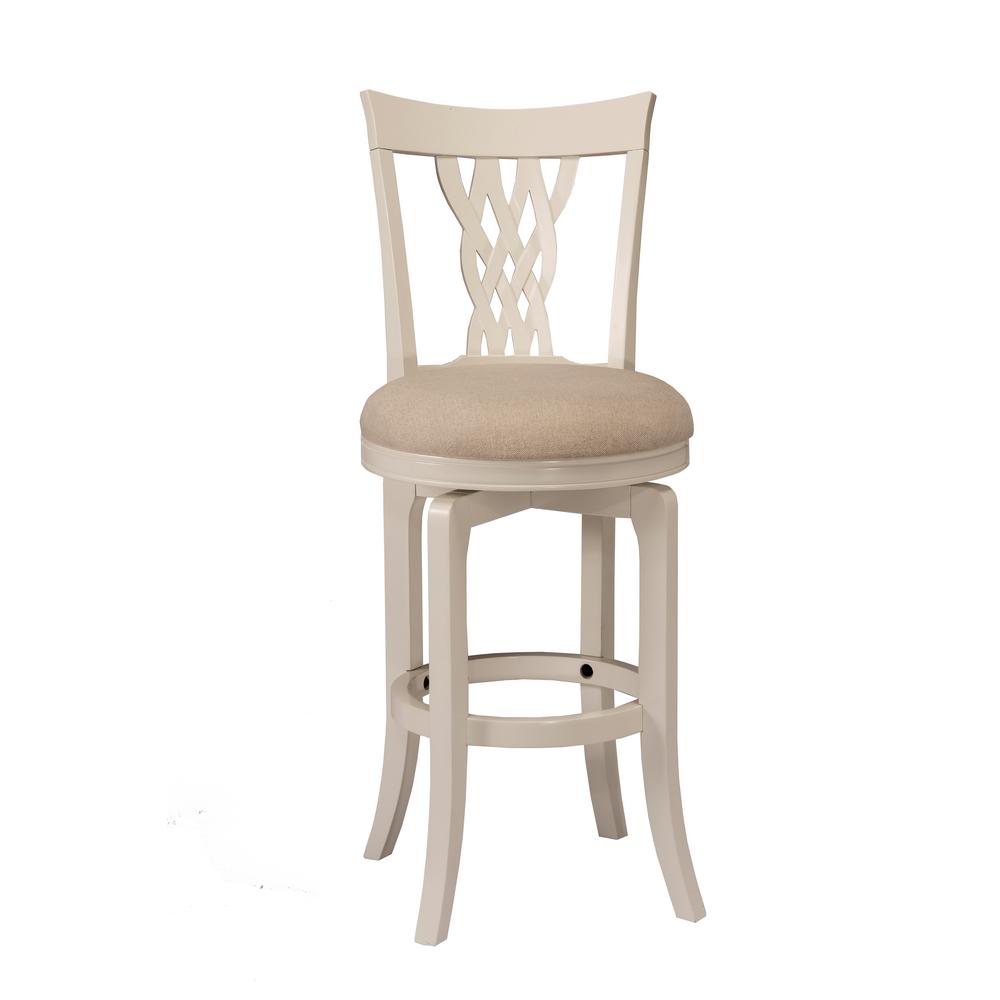 Hilale Furniture Embassy Swivel Cushioned Bar Stool In White 30 Embassy Swivel Cushioned Bar Stool In White 30 Seat Height