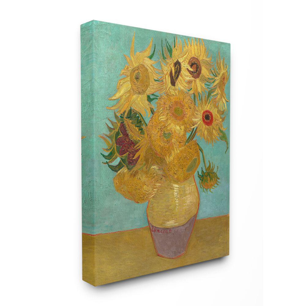 The Stupell Home Decor Collection 30 In X 40 In Van Gogh Sunflowers Post Impressionist Painting By Vincent Van Gogh Canvas Wall Art Fap 111 Cn 30x40 The Home Depot