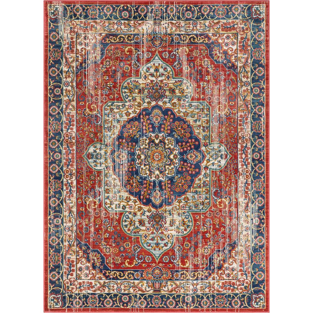 Well Woven Tulsa Alisha Traditional Medallion Distressed Crimson Red 3 Ft 11 In X 5 Area Rug