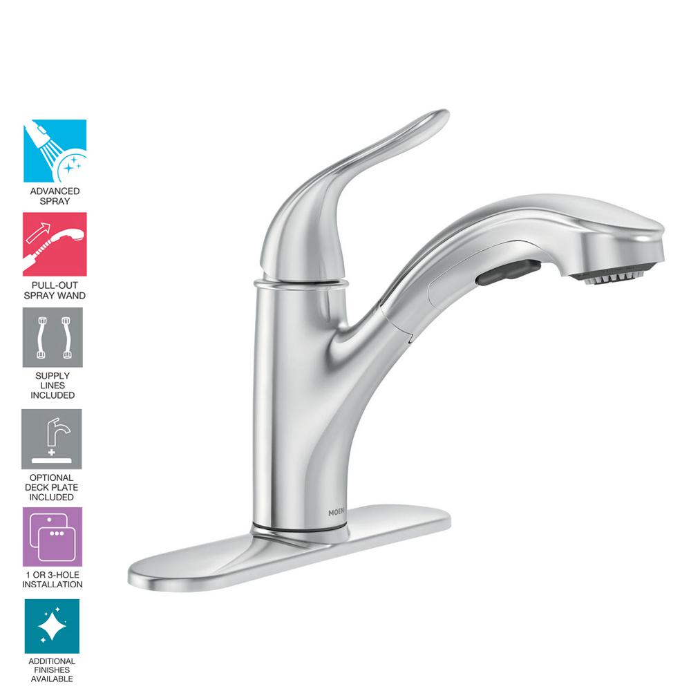 Moen Brecklyn Single Handle Pull Out Sprayer Kitchen Faucet With Moen Brecklyn Single Handle Pull Out Sprayer Kitchen Faucet With