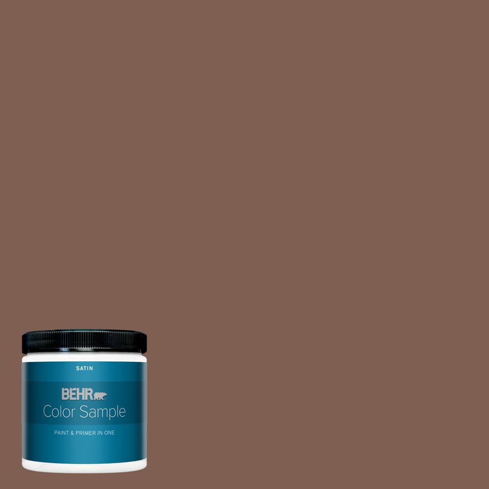 BEHR PREMIUM PLUS 8 oz. #N160-6 Spanish Chestnut Satin Enamel Interior ...