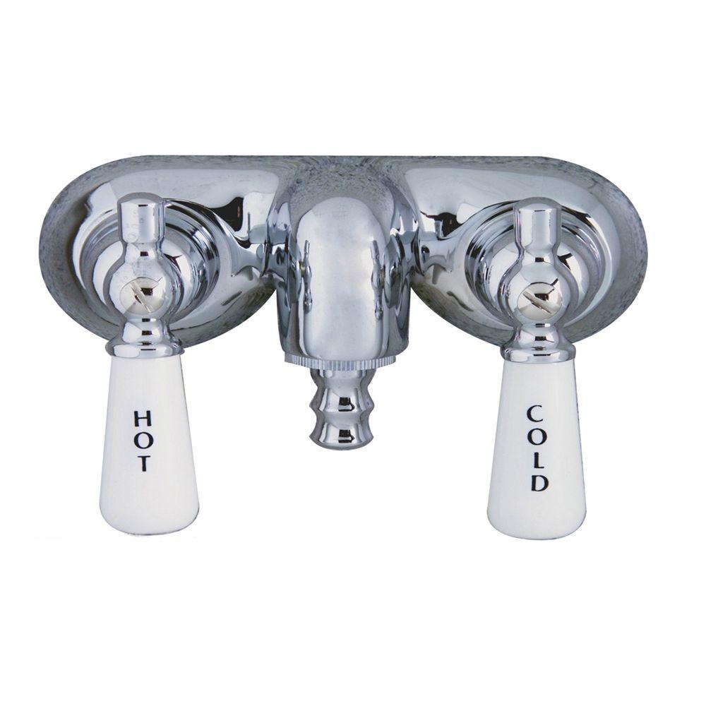 Pegasus 2 Handle Claw Foot Tub Faucet Without Hand Shower With Old Style Spigot In Polished Chrome