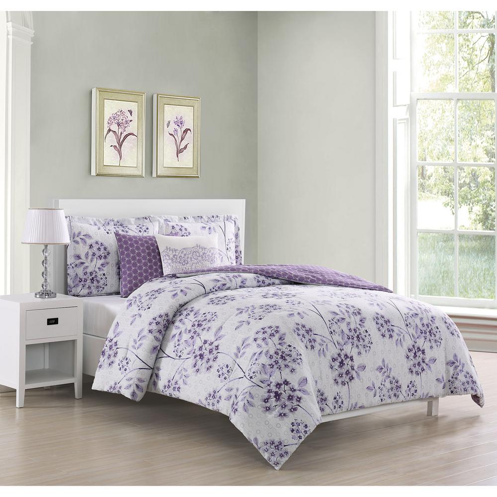 Boho Living Bistro 5 Piece Purple Queen Comforter Set Ymz008724