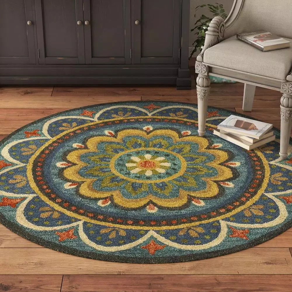 Photo 1 of LR Home Dazzle Blue 4' x 4' Area Rug