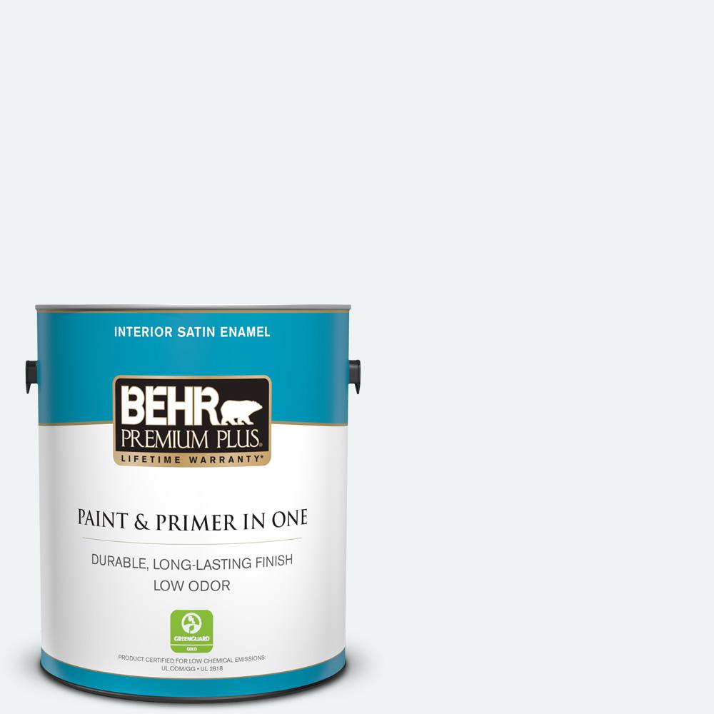 BEHR Premium Plus 1 gal. BLW09 Bakery Box Satin Enamel Low Odor