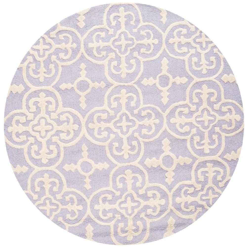 Safavieh Cambridge Lavender/Ivory 6 ft. x 6 ft. Round Area RugCAM125C