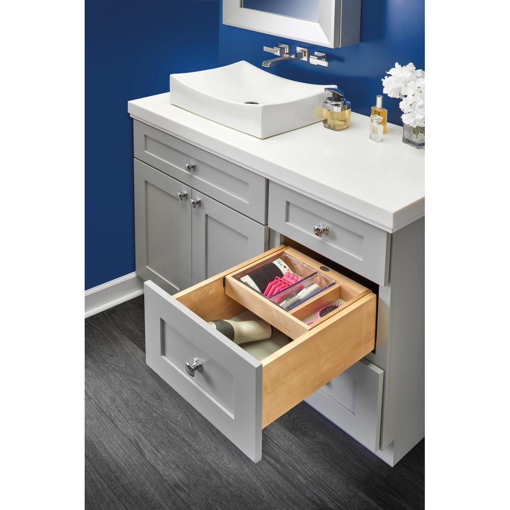 Rev A Shelf 12 In Vanity Half Tiered Drawer With Sc And Full Access 4vdoht 267flsc 1 The Home Depot