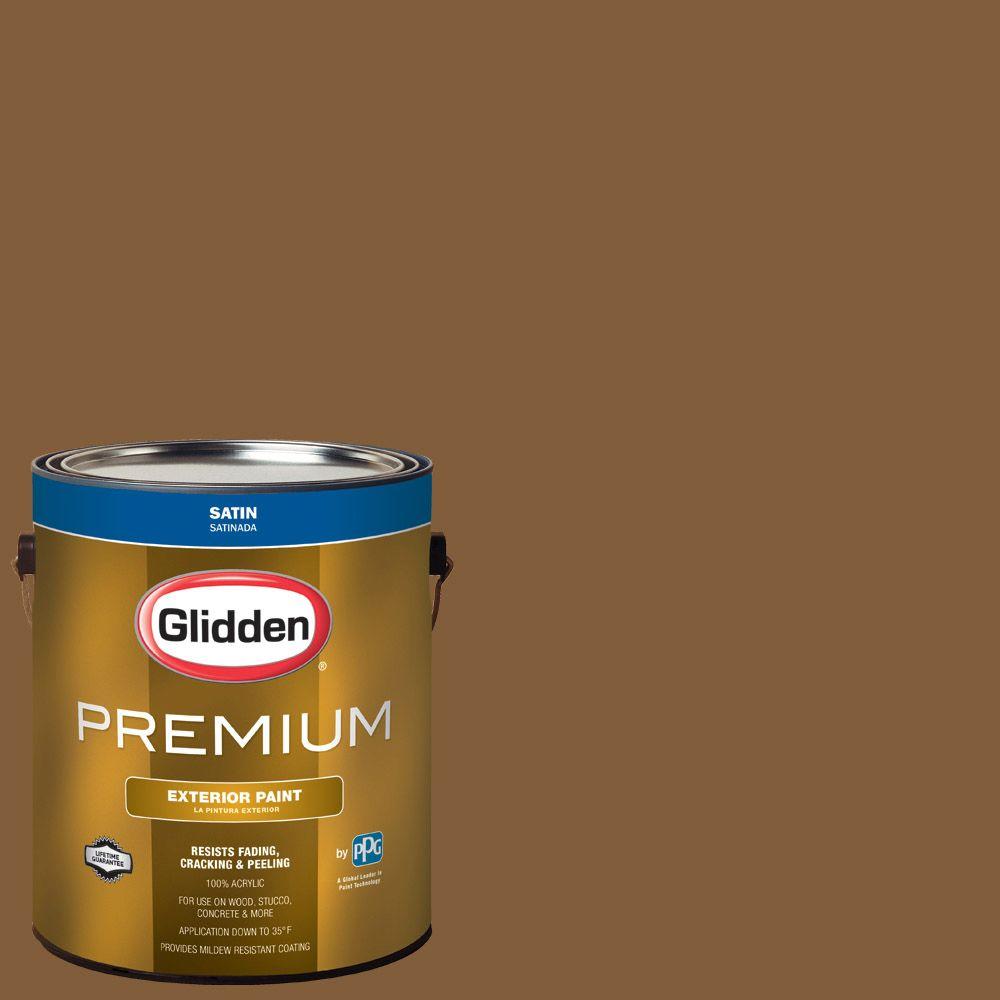 Glidden Premium 1 Gal Hdgo65 Warm E Brown Satin Latex Exterior Hdgo65 Warm E Brown Satin Latex Exterior Paint