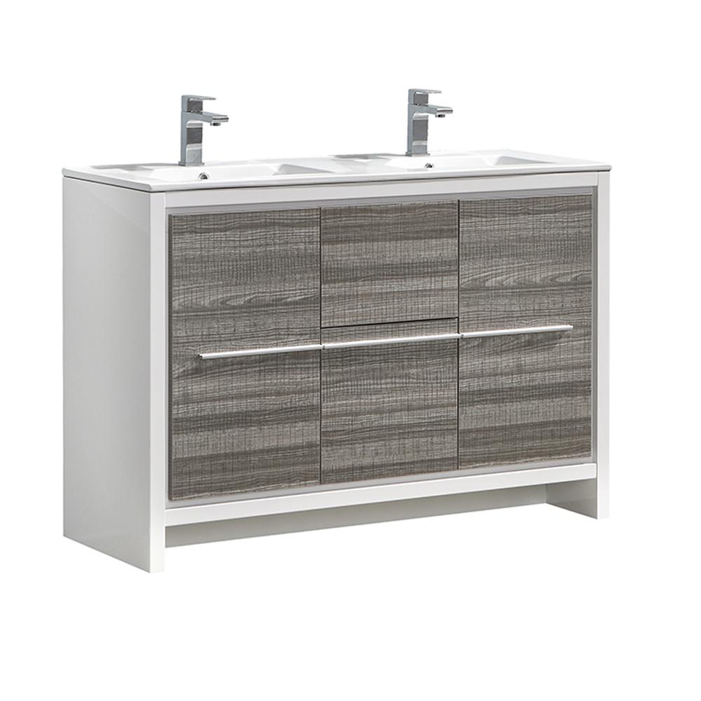 48 Inch Vanities Double Sink Bathroom Bath The Home Allier Rio 48 In Modern Bathroom Vanity Ash Gray With Double Ceramic Top