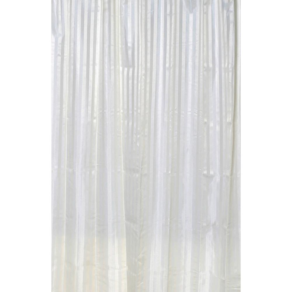 Stripes Vertical 79 in. Polyester Fabric Shower Curtain Beige 1201104