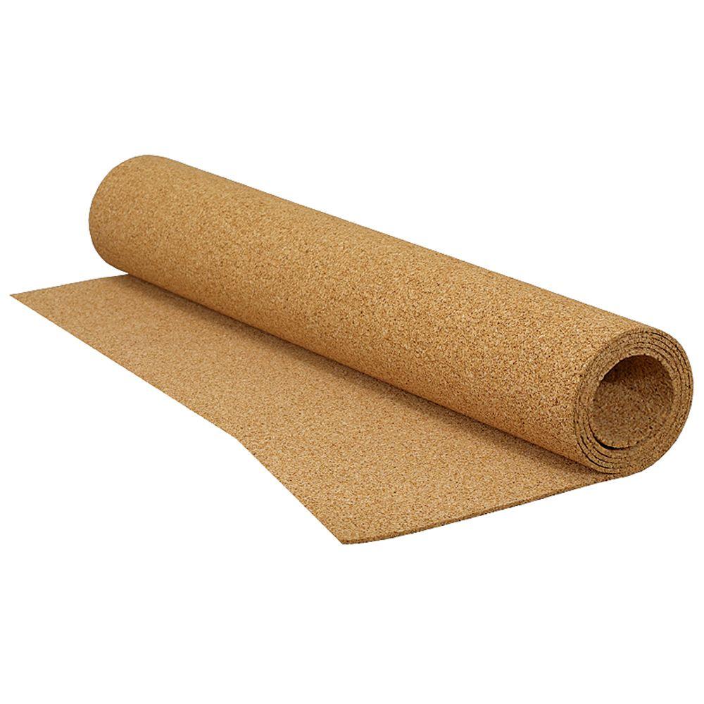 Qep 100 Sq Ft 48 In X 25 Ft X 1 4 In Natural Cork Underlayment Roll 72003q The Home Depot